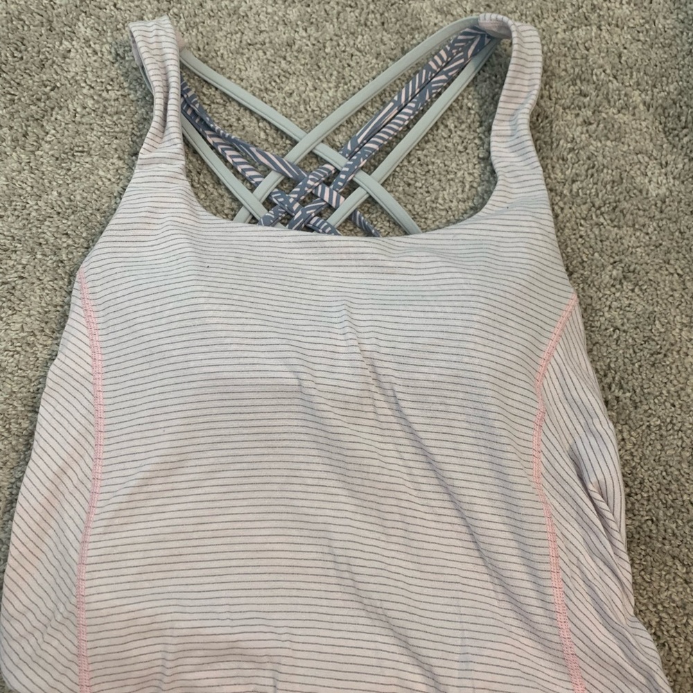 Lululemon tank with sports bra, open back